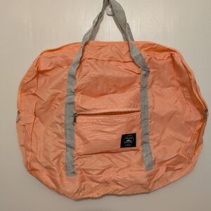 Peach and Gray Foldable Tote Bag
